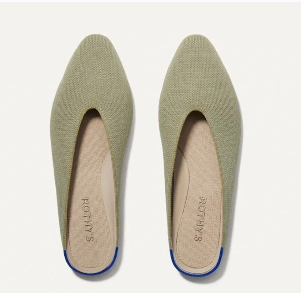 Rothy's Almond Toe Demi Flats Green Size 9